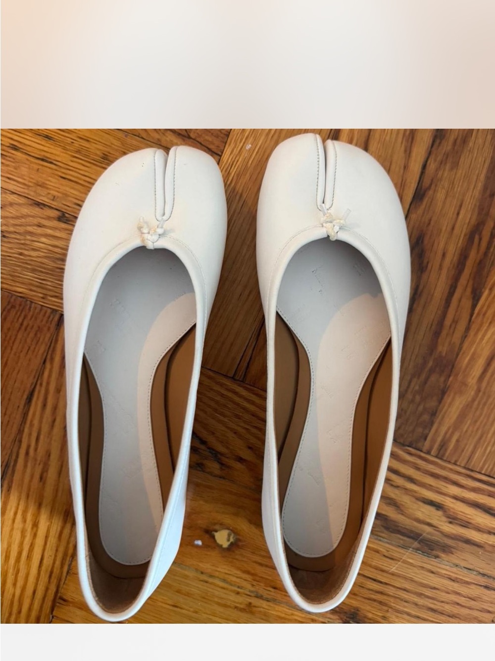 Maison Martin Margiela White Split-Toe Ballet Flats